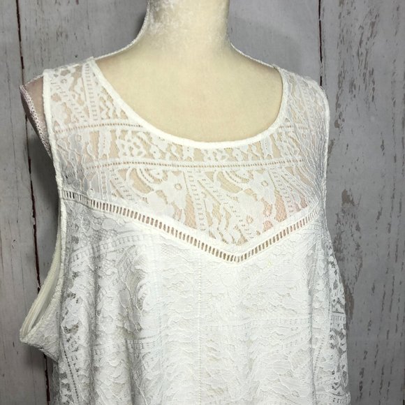 TORRID SLEEVELESS LACE WHITE DRESS/TANK TOP SIZE 4 - Picture 12 of 13